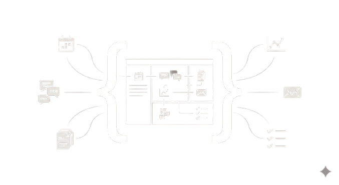 Illustration : outils et données regroupés dans un espace unique